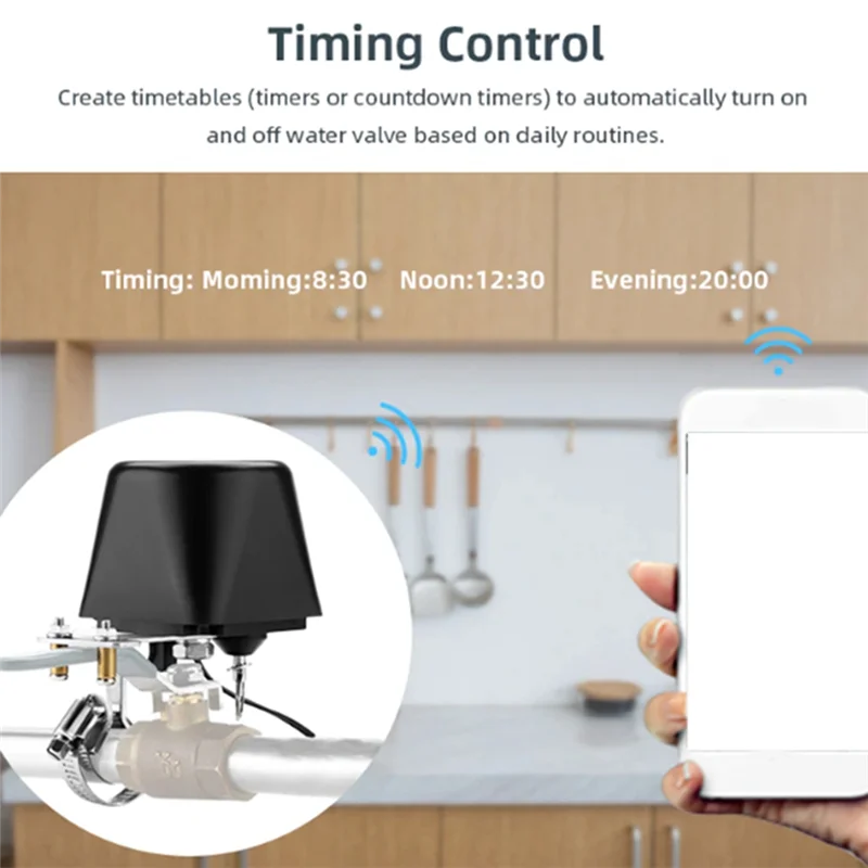 

AS95-Tuya Smart Zigbee 3.0 Водяной клапан Переключатель газового клапана Управление клапаном Bluetooth (вилка AU)