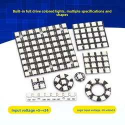WS2812 5050 RGB LED Strip Built-in Driver - Round/Square Multi-Shape Multi-Size 1/3/4/7/8/16/25/64-bit Square / Round