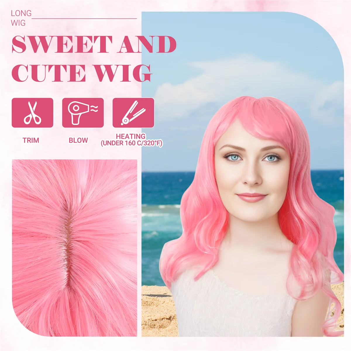 Hiws Pink Wig With …