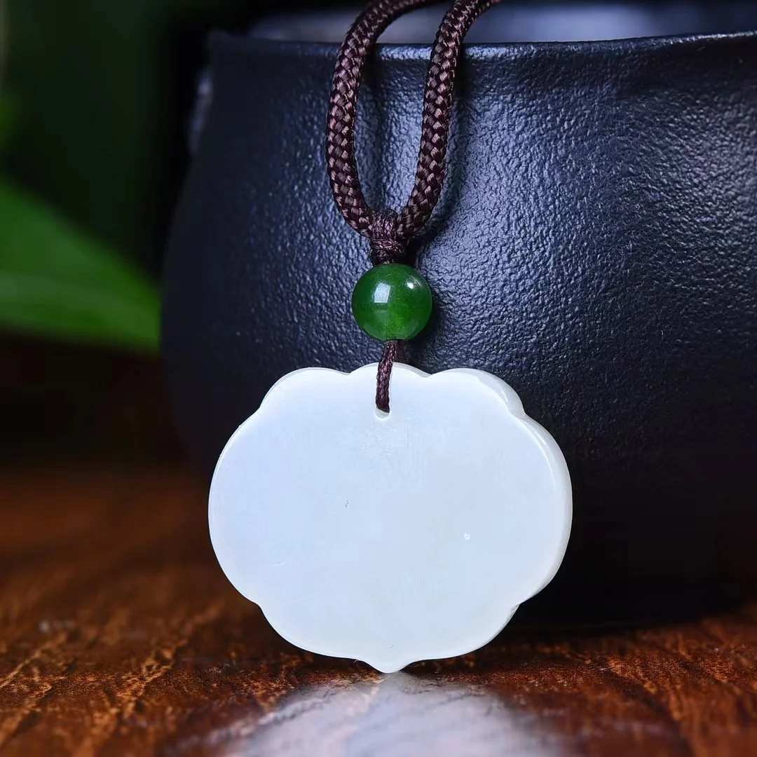 Fine Hetian Jade Baby Lock Pendant Jewelry 3326#