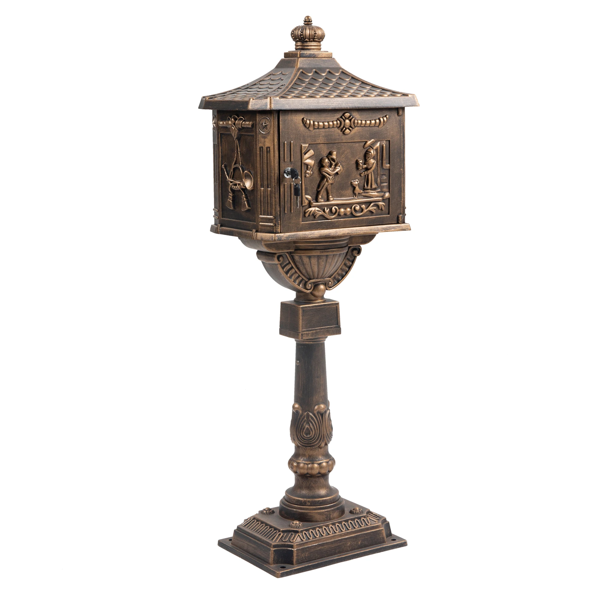 

Polar Aurora Mailbox Cast Aluminum Bronze Mail Box Postal Box Security Heavy Duty New