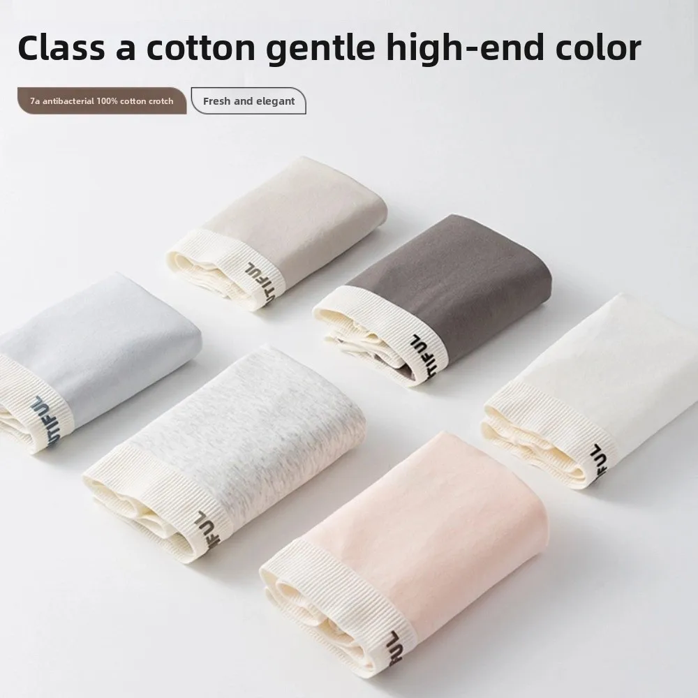 Lettre anglaise femmes coton culottes coton entrejambe taille moyenne Shorts coton slips sous-vêtements sans couture coton caleçons usage quotidien