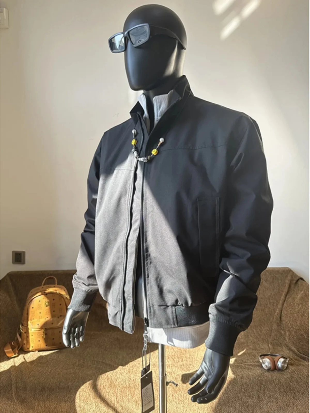 

Мужская куртка-бомбер Bla из хлопка, в бейсбольном стиле, с воротником-стойкой, американская куртка-харрингтон, молодежная, модная, свободного кроя, на все сезоны