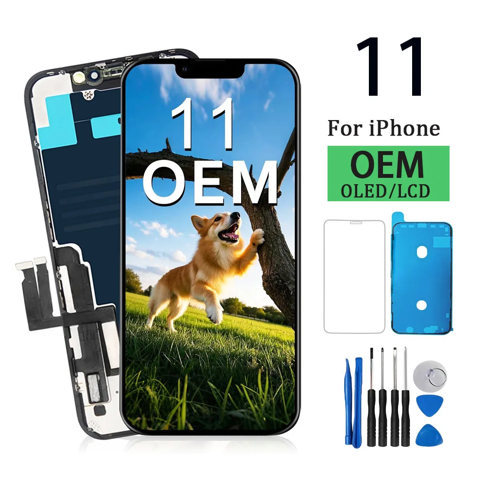 A2111 A2221 A2223 Pantalla OLED para iphone 11 Pantalla LCD MONTAJE DE digitalizador con Pantalla táctil para iPhone 11 Reemplazo de Pantalla LCD