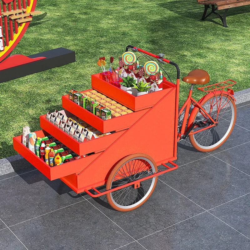 LH three-wheel stall promotion rack dining car mobile snack booth exhibition car products