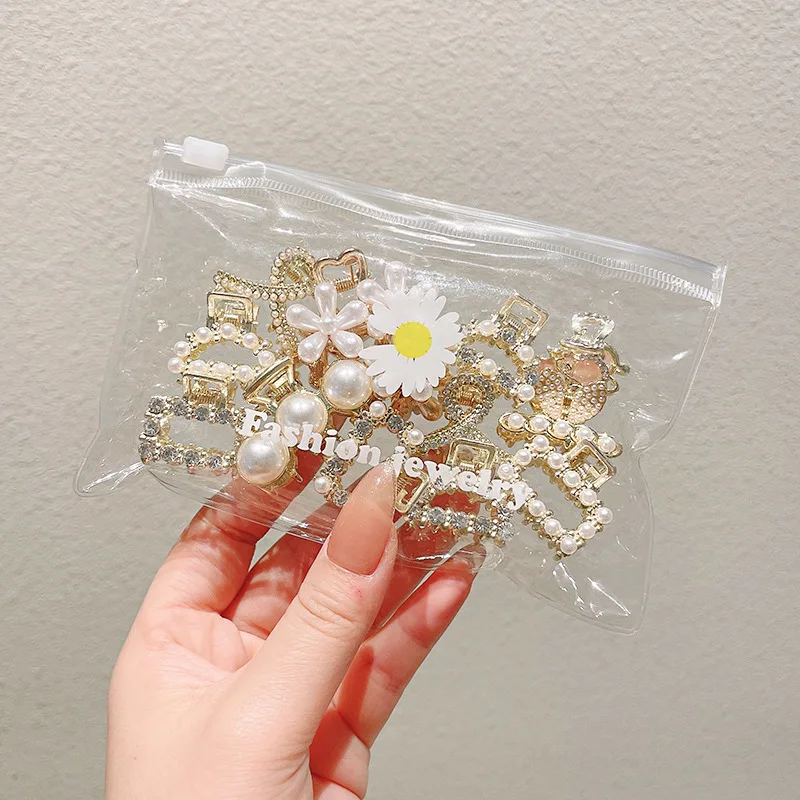 10pcs Teen Girls Hair Accessories, Faux Pearl Rhinestones Hair Claw