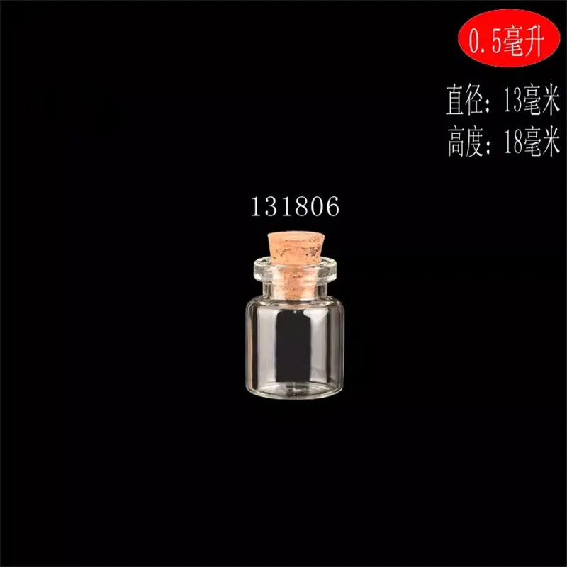 1200pcs 0.5ML Mini Brown Clear Glass Bottles Jars with Corks Stopper Glass Bottle DIY Decoration Empty Arts Crafts Party Favors