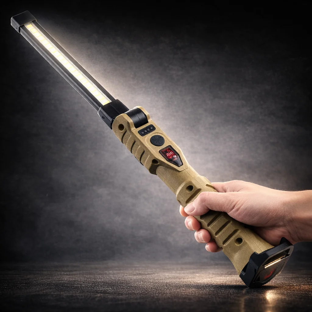 Folding COB XPE LED Work Light USB Rechargeable Portable Flashlight Magnetic Base Hook Car Repair Emergency Inspection Red SOS