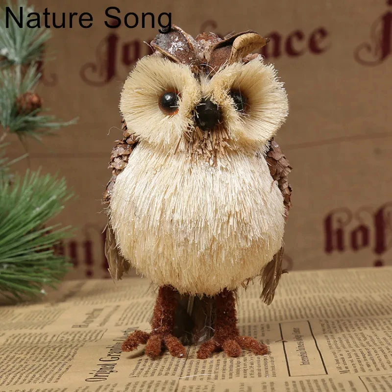 Vintage Handmade Weaving Owl , Home Wall Decoration, Natural Material, Straw, Christmas Party Supplies, Garden Decor