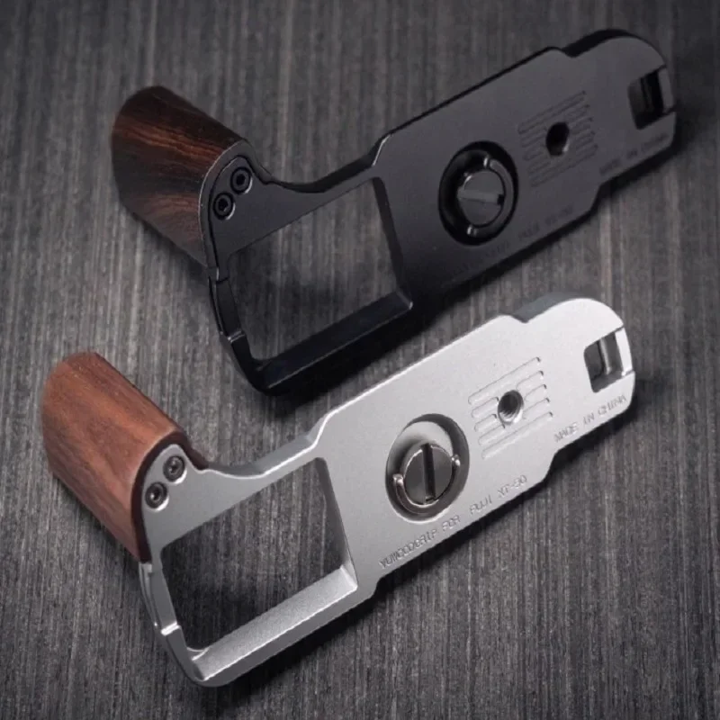 New Wooden L Type Bracket Camera Anti-slip Finger Hand Grip Handle FOR Fujifilm xt50 Aluminum Alloy Baseplate Wood L Hand Grips