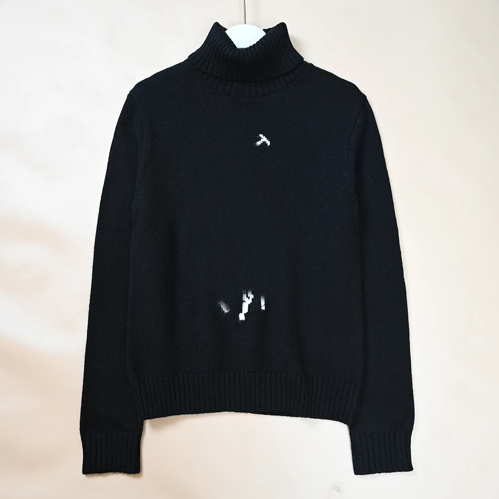 Women's Winter High Collar Thi Woolen Knitted Sweater Warm Cozy Neline Long Sve Regular Fit  Color Commute Sle