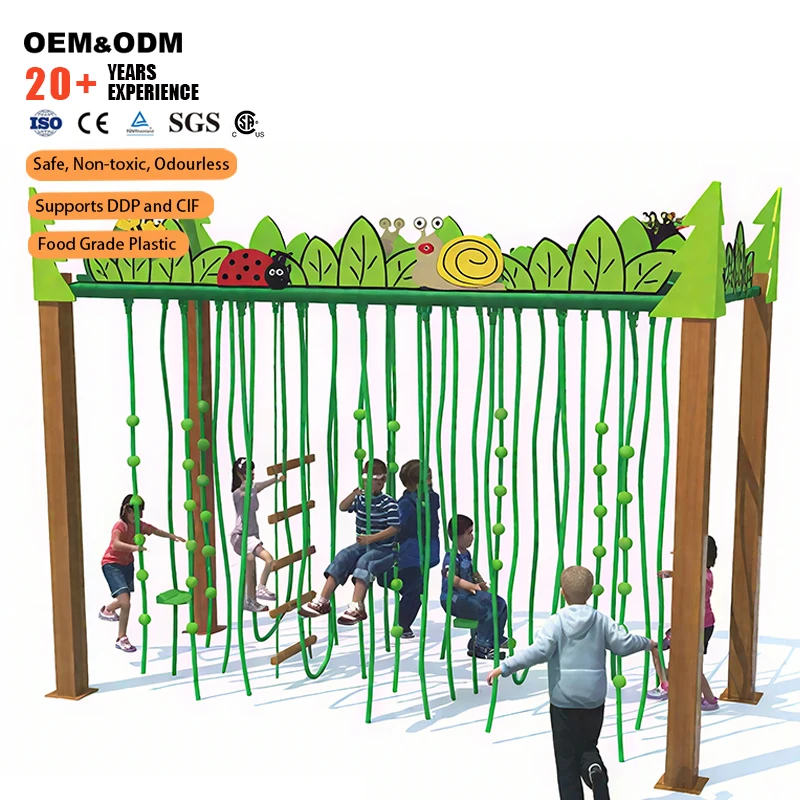 Jungle Theme Arrangement Outdoor Climbing Playground For Real Estate Residential Green Space