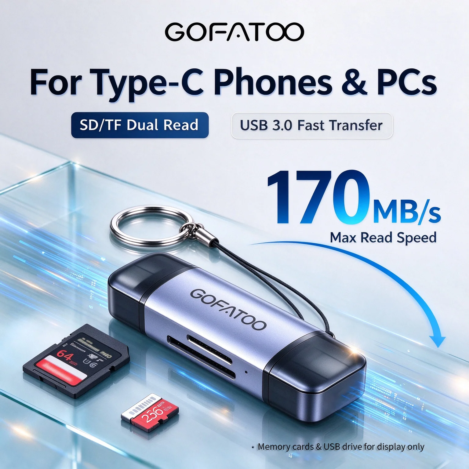 GOFATOOCard Reader USB 3.0&Type C to SD Micro SD TF Card Reader for PC Laptop Accessories Smart Memory Cardreader SD Card Reader