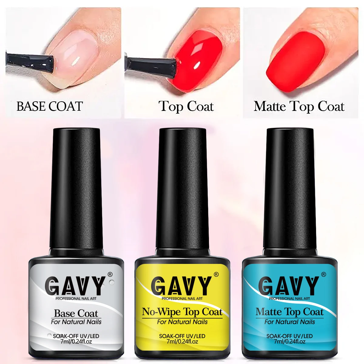 ชุดยาทาเล็บเจลติดทนนาน ท็อปโค้ท 3 ชั้น + เบสโค้ท + เคลือบด้าน ของขวัญที่สมบูรณ์แบบสำหรับสุภาพสตรี