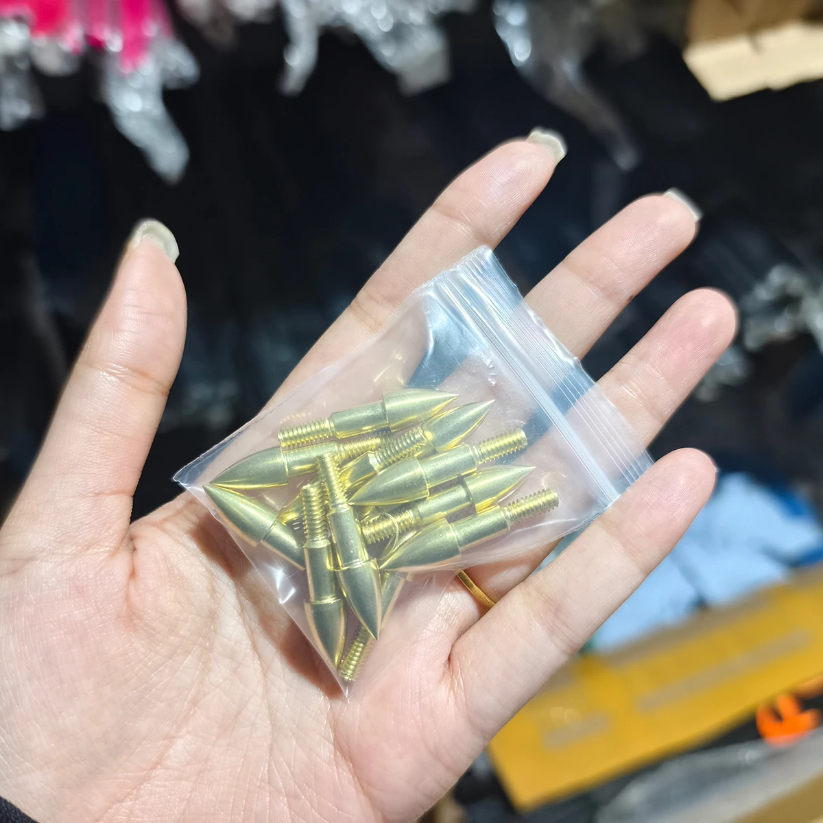 Gold Arrow Points 75/100 Grain Broadheads Tips Archery Arrowheads for ID6.2mm Arrow Shaft Compound Bow / Crossbow Hunting DIY