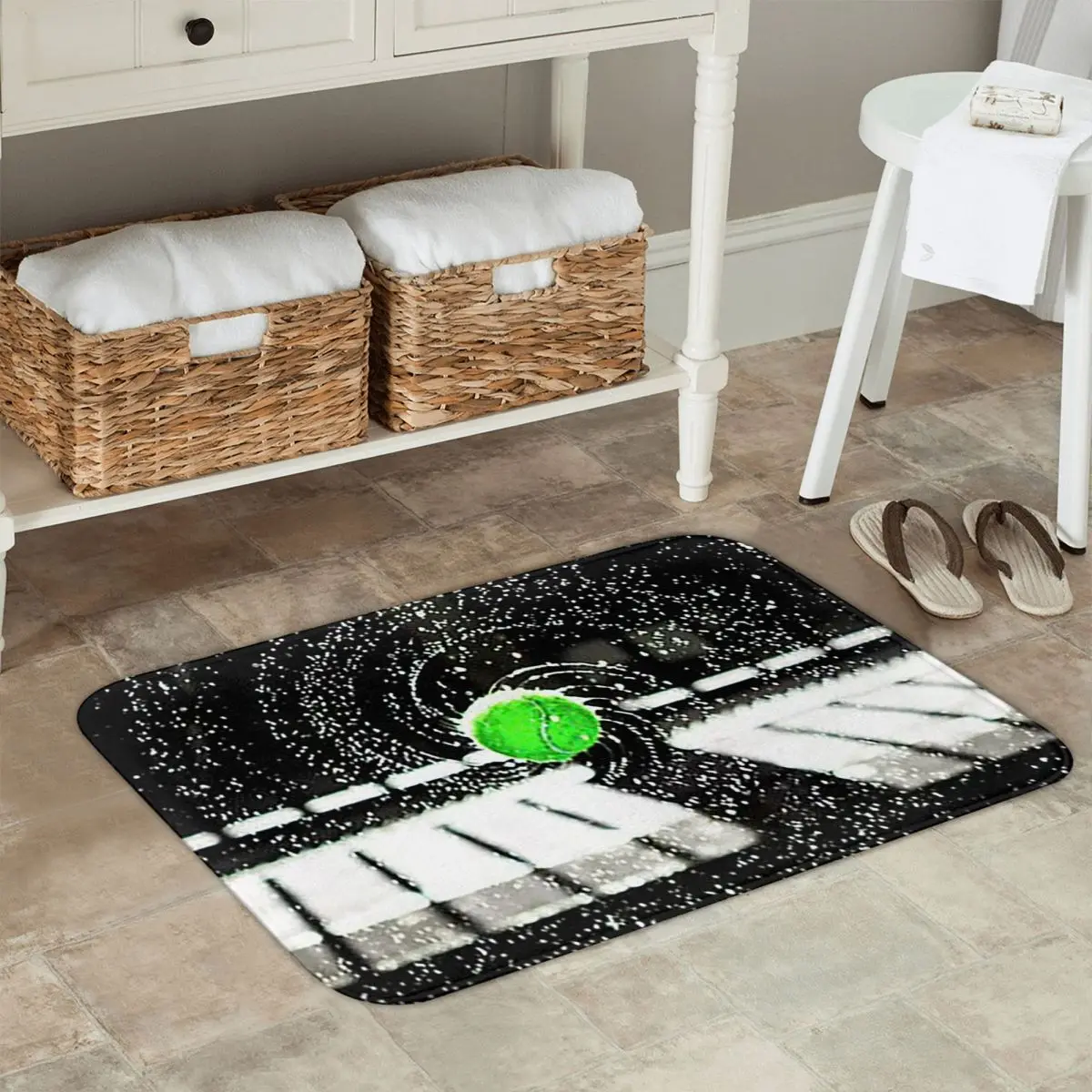 

Теннисная сетка для мяча, водная спираль, художественный противоскользящий коврик для двери, напольный коврик, ковер для кухни, входа, ванной комнаты, гостиной, коврики для ног