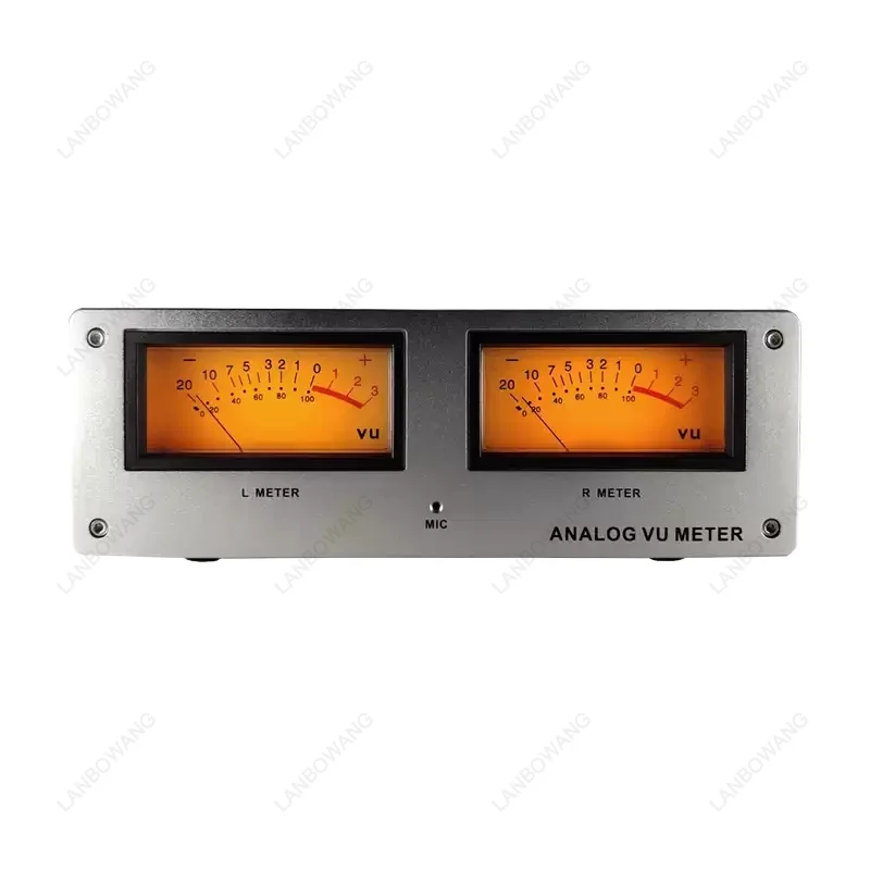 Voice Controlled Square VU Level Meter Finished Unit Aluminum Alloy Panel Warm LED Backlight Wiring Free Audio Signal Indicator