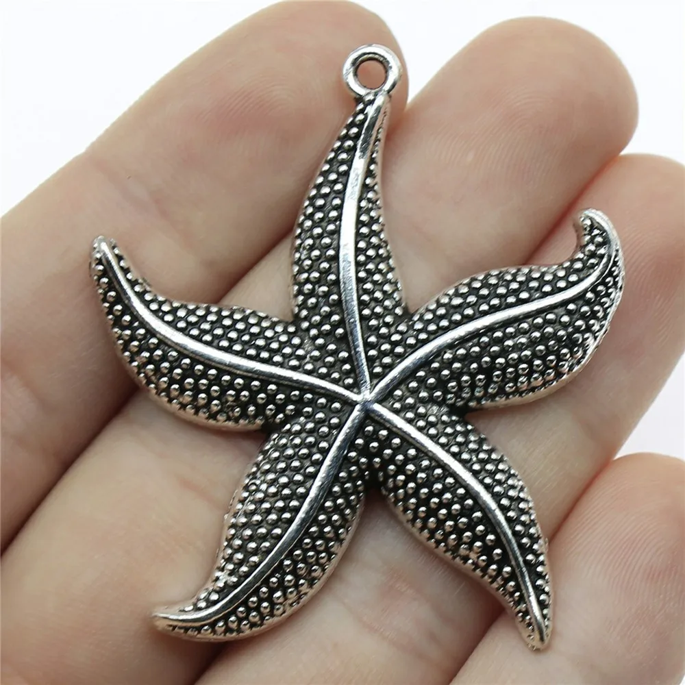 WYSIWYG 2pcs 50x43mm Big Stafish Charm Pendant Large Starfish Pendant