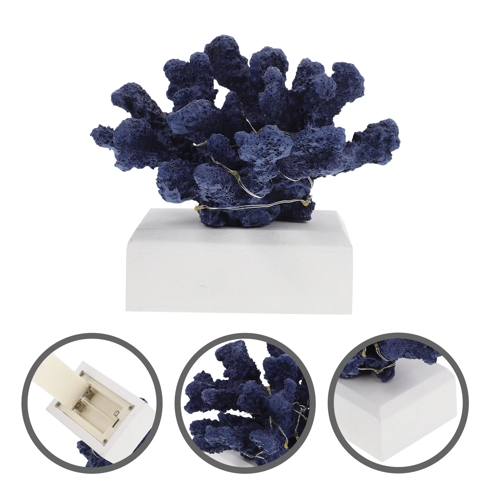 

LED Resin Coral Decor Artistic Home Tabletop Entryway Romantic Ocean Ambiance Decorative Sculpture LED Coral Decorations