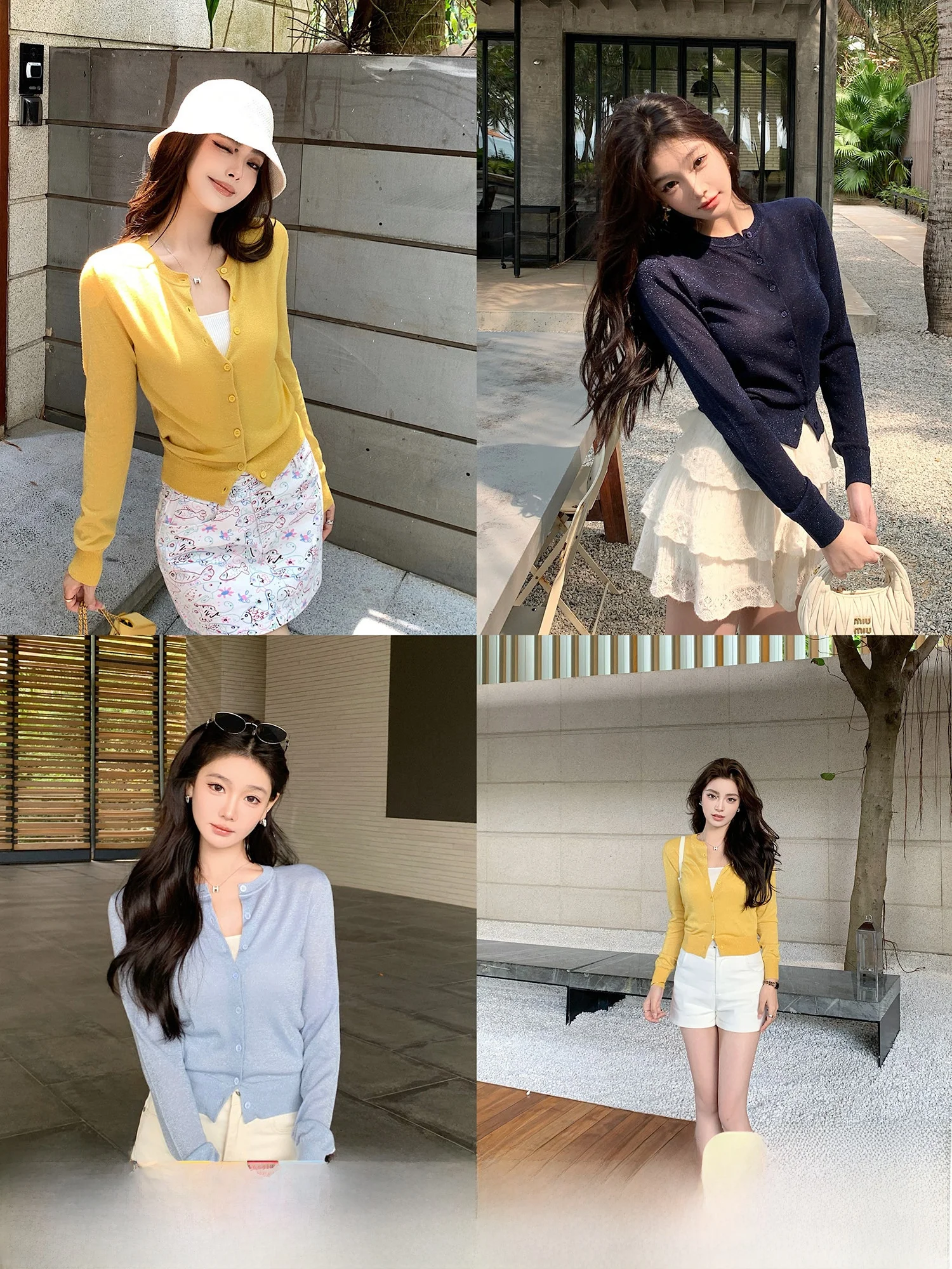 

Lilylikes Oxygen Silk Wool mat High Quali Cardigan Long Sve round Ne Regular Length Color Commute Sle