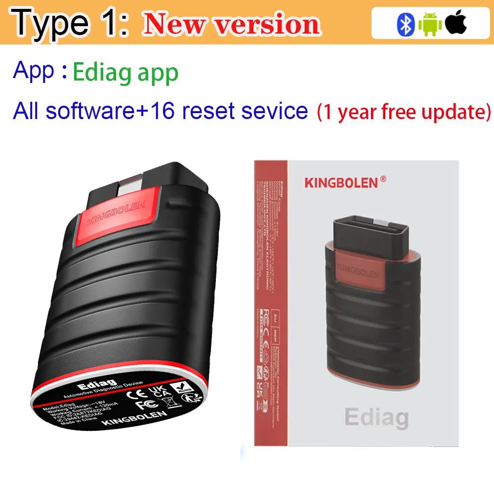 KINGBOLEN Ediag ECU Coding Active Test Auto Car Diagnostic Tools 1 Year Free Car OBD2 Scanner Tools Code Reader With Full Brand