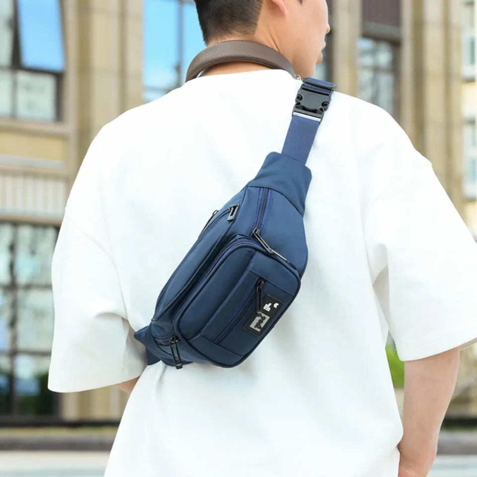 

Unisex Oxford Waist Pack Multi-Pocket Large Capacity Fanny Bag for Outdoor Hiking Travel Adjustable Durable Crossbody Strap