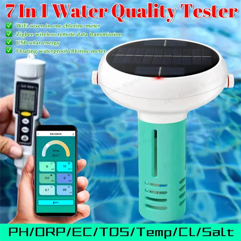 

A84X-Intelligent Chlorin Meter For PH ORP Total Dissolved Solids Salinity Temp Swimming Pool Water Teste