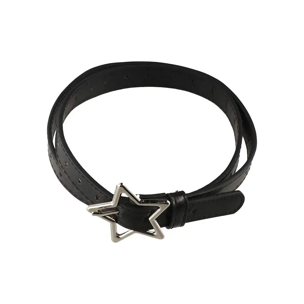 Sweet Heart Five-point Star Waistband Adjustable Metal Buckle Star Belt Thin Waist Belt Women Waist Belt Women