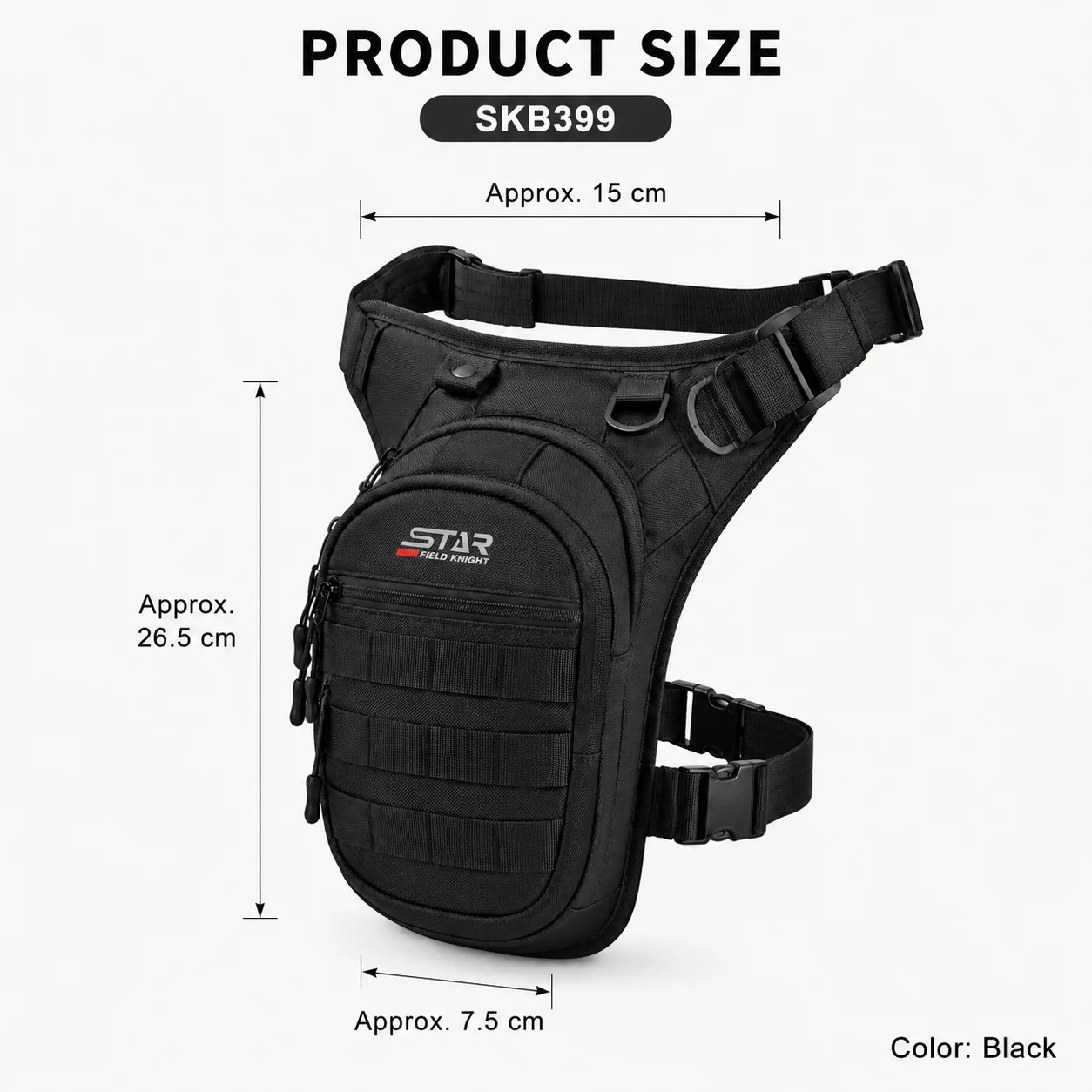 STAR FIELD KNIGHT SKB399 Motorcycle Leg Bag Water Resistant Thigh Waist Pack Multi Pocket Crossbody Storage Pouch Men Women