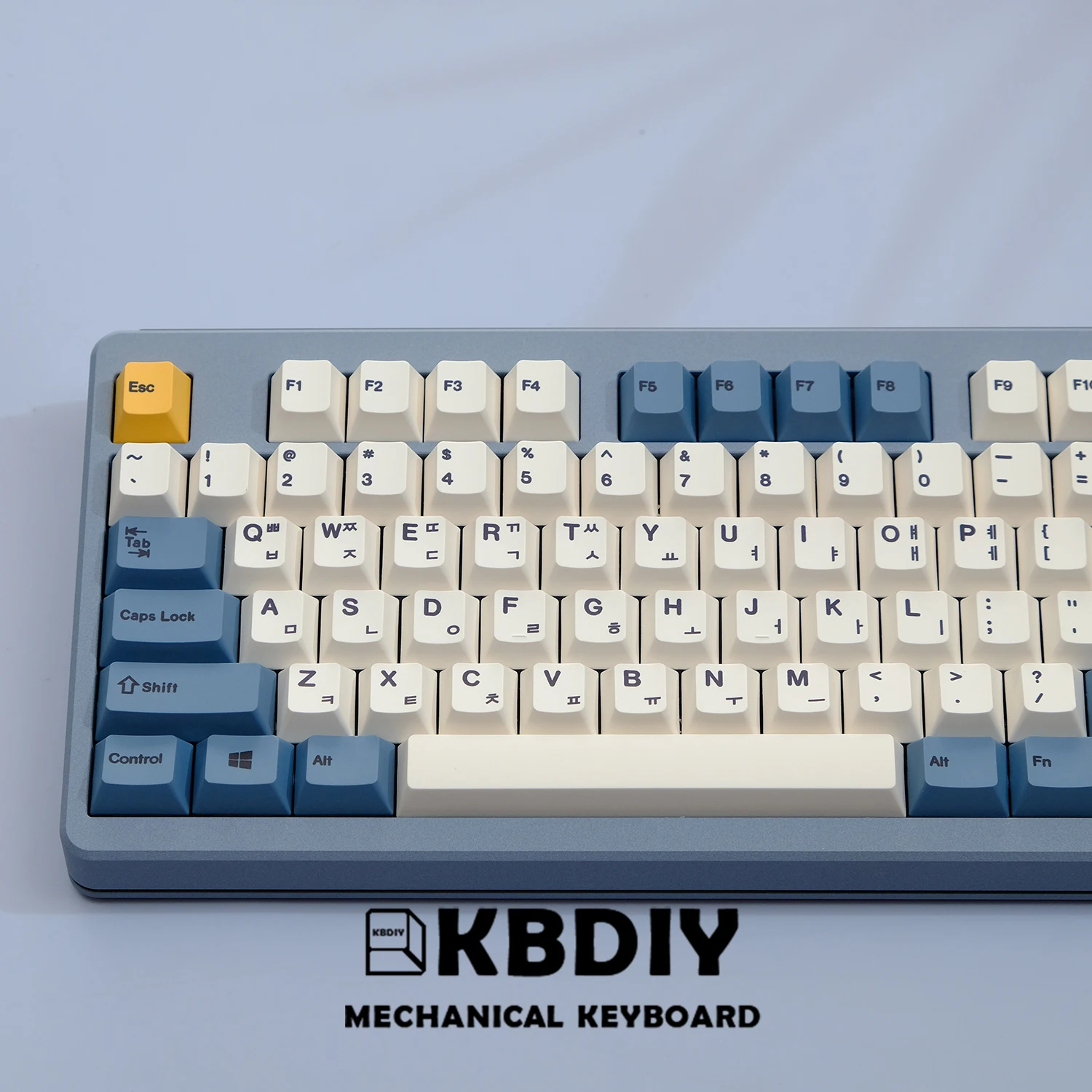 KBDiy 145 Keys/Set PBT Apricot Yellow Keycap Korean Cherry Profile Keycaps for Mechanical Keyboard 7U DIY Custom for GMK67 GMK75