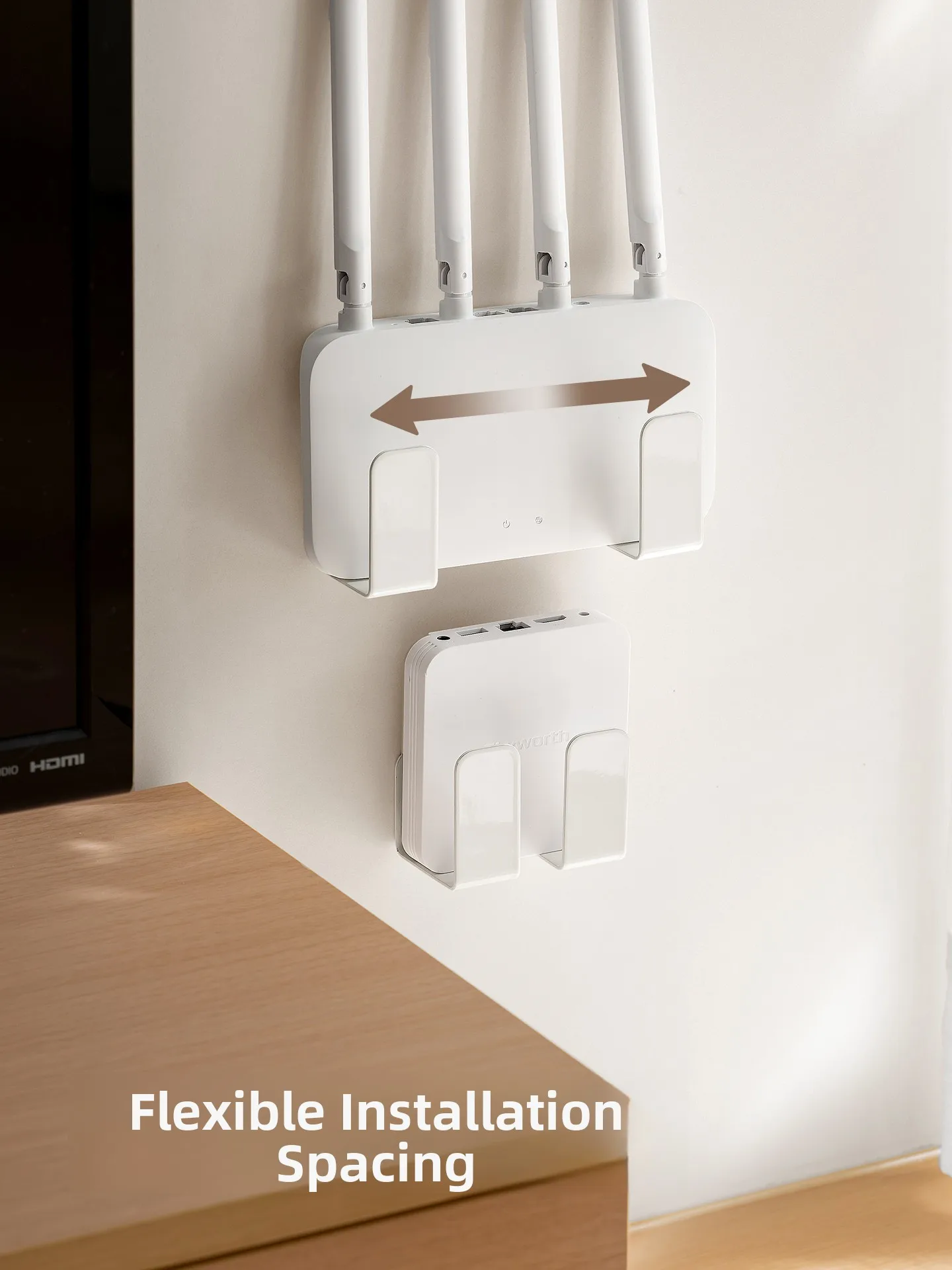 LanCorner Router Storage Rack Wall Mount Bracket No Drilling Required Floating Set Top Box Holder Corner Wifi Organizer