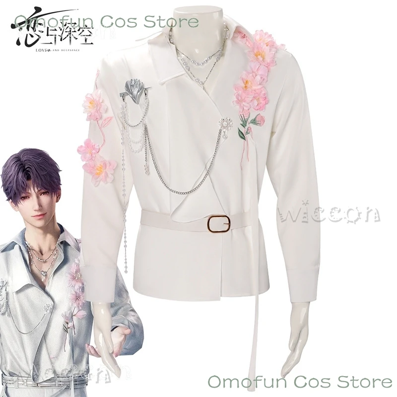 

Love and Deepspace Rafayel Cosplay Costume Wig Blouse Flower and Spring Outfit Game Halloween Fancy Qi yu Clothes Couple Suit