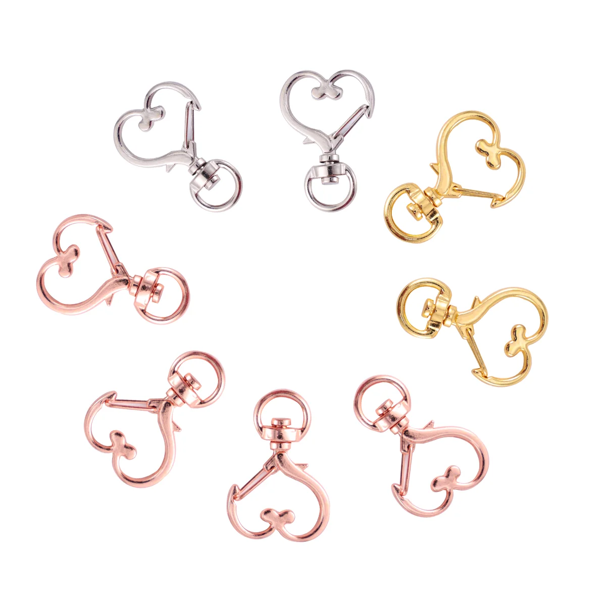 30 Pcs Peach Heart Keychain Hanging Keychains Ring Buckle Heart-shaped Holder Accessories