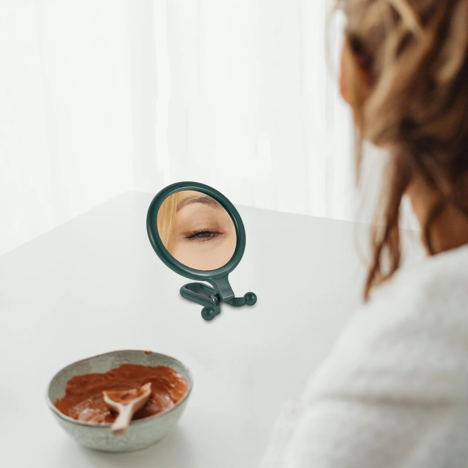 

Зеркало для макияжа с 5-кратным увеличением, двустороннее, компактное, складное, ручное, для путешествий, для женщин и девушек, необходимое средство для ежедневного ухода за собой