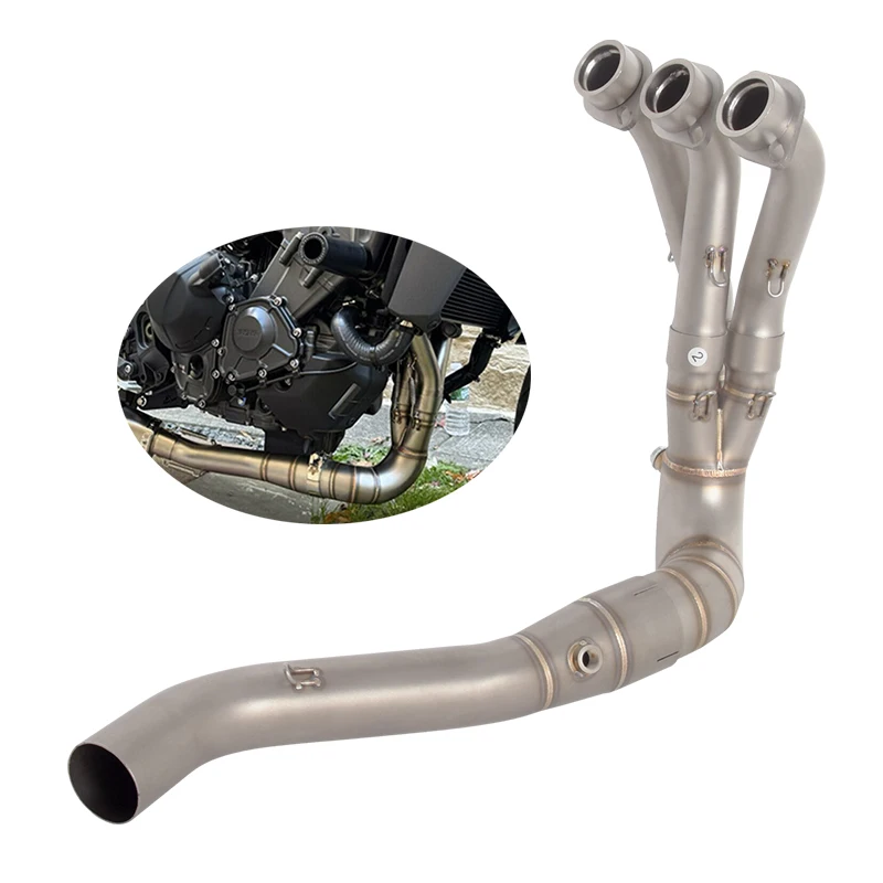 

Для Yamaha MT-09 Tracer 9 GT 2024-2025 мотоциклетная выхлопная система, коллекторная труба, стальной глушитель, передняя соединительная трубка, без шнуровки FZ09 XSR900