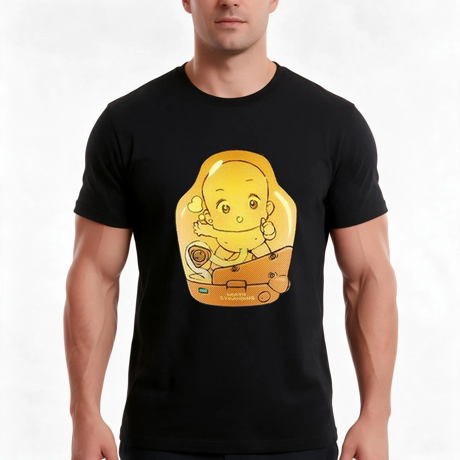 BB Death Stranding T-Shirt, Summer Casual Cotton Tee, Oversized Streetwear Tops, Vintage Graphic Print, Loose Fit Short Sleeve