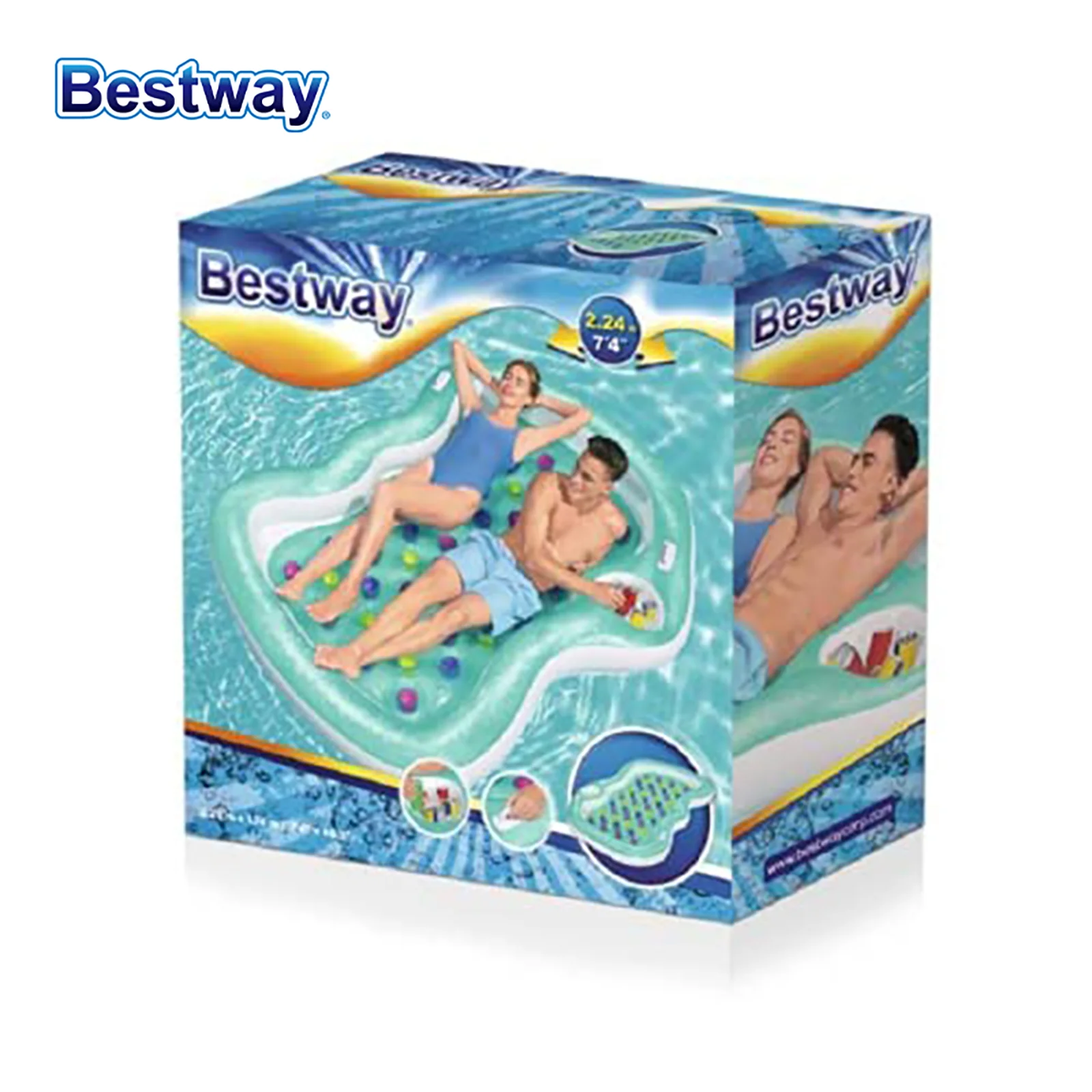 Bestway43045夏のダブルラウンジャー,インフレータブルプールフロート,大人のフロート,ウォーターパーティー用