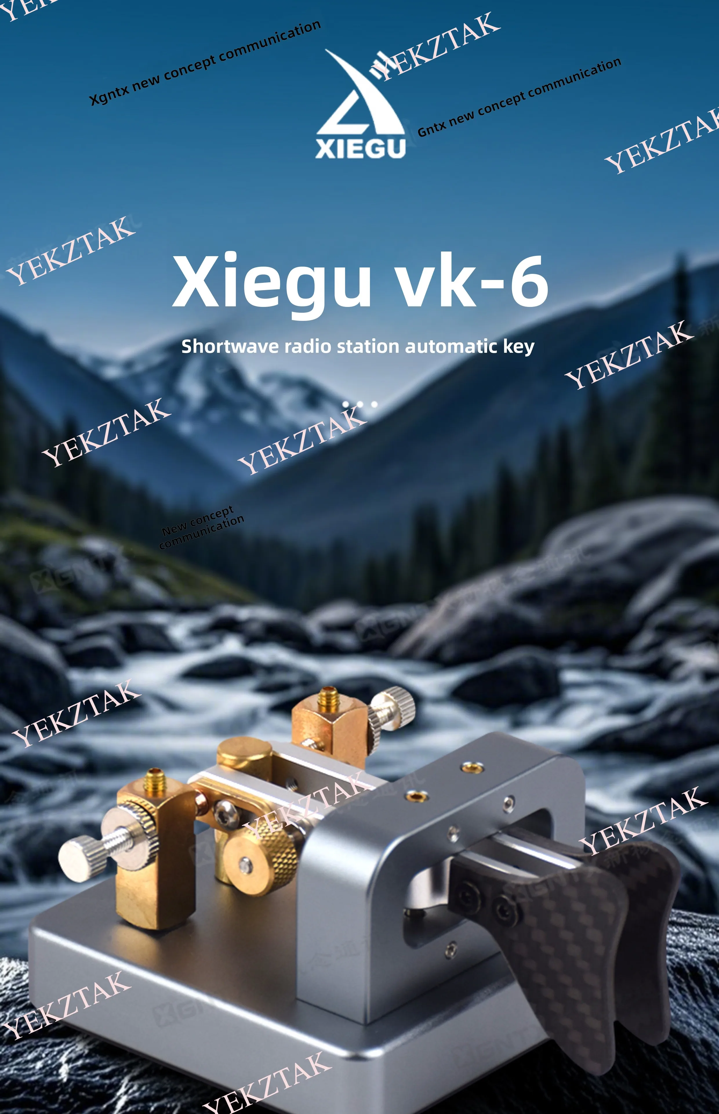 1Pcs Xiegu Electric Key VK-6 Short Wave Wireless Automatic Key, Morse Code Radio Transmission Key Aluminum Alloy Base