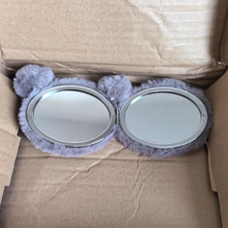 

Makeup Mirror with Magnifying Glass Cute Koala Plush Kawaii Portable Flip Cover Two-Sided Foldable Plushes Mirror Skin Care Tool