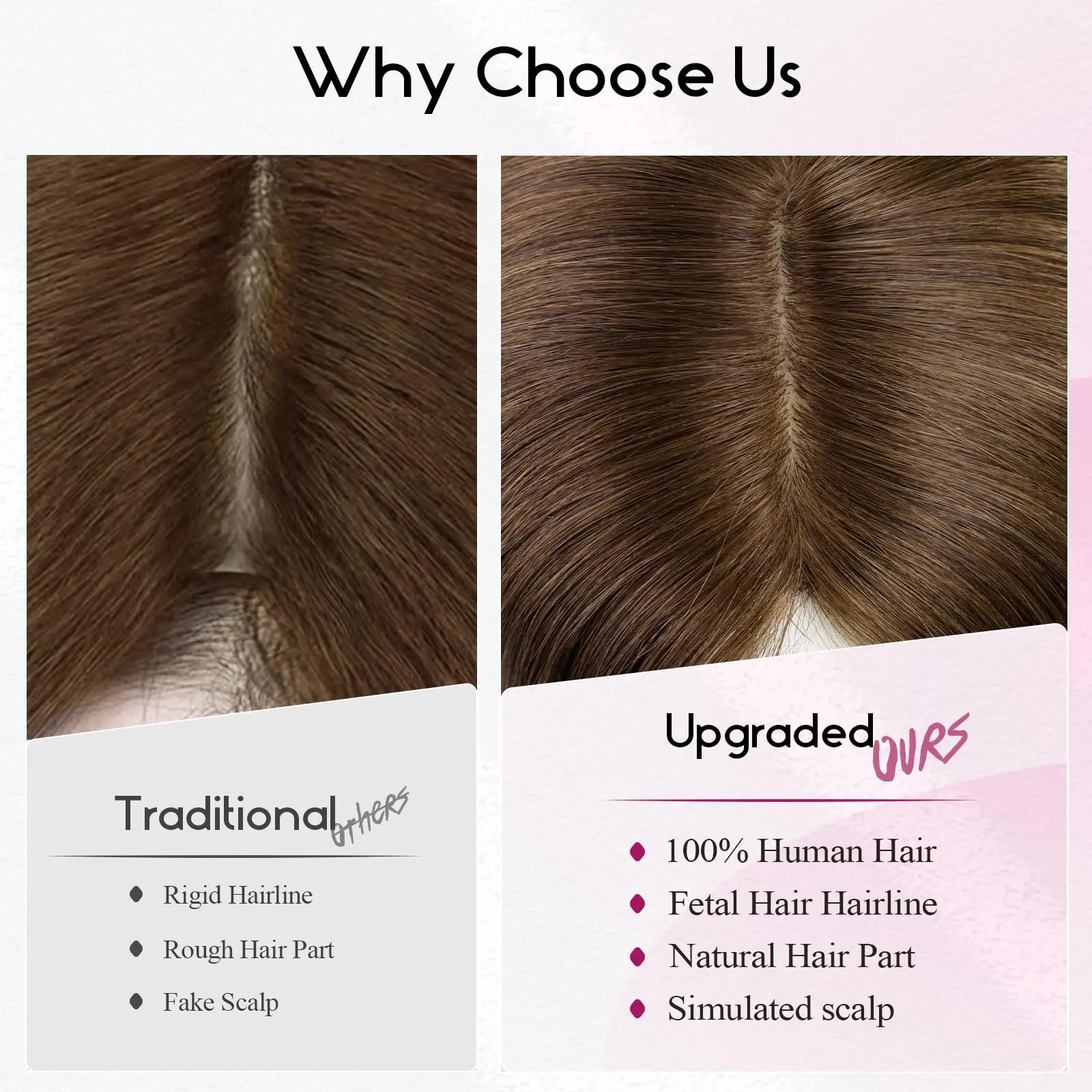 Toppers de cabelo humano loiro marrom ombre para mulheres perda de cabelo 14 polegadas topper de cabelo humano real com franja 5x5.5 polegadas 3 clipes base de seda