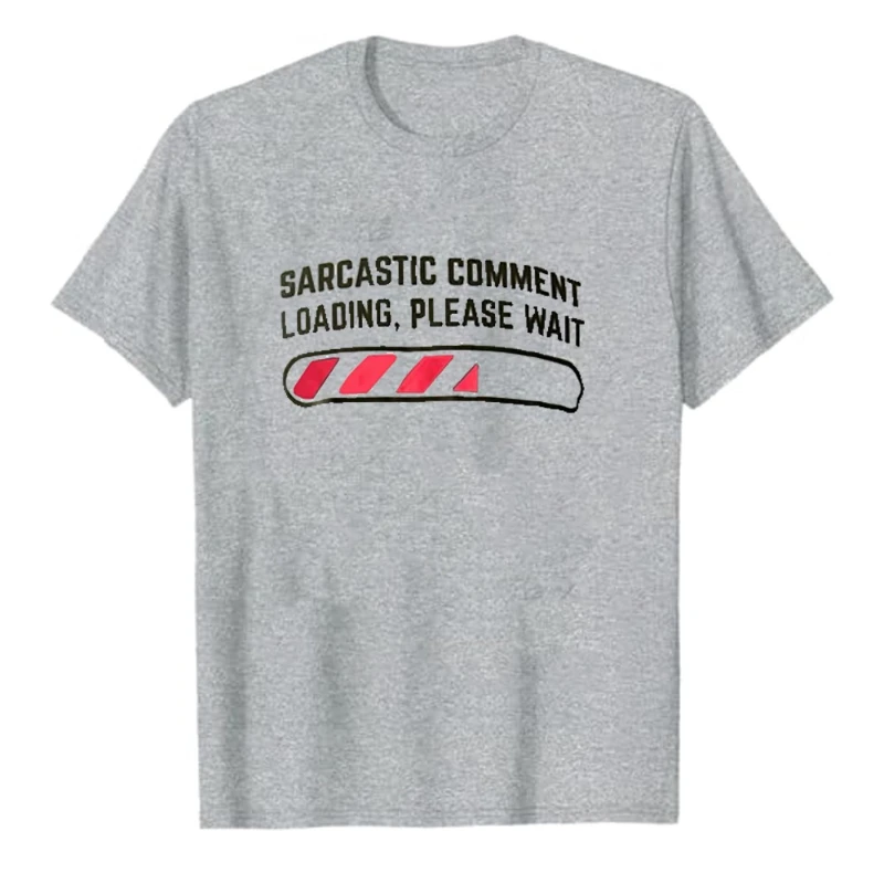 الإبداعية الساخرة تعليق تحميل يرجى الانتظار الرجال النساء الجرافيك خطابات تي شيرت مطبوع مضحك الأسود الفكاهة فضفاض الهيب هوب القمم