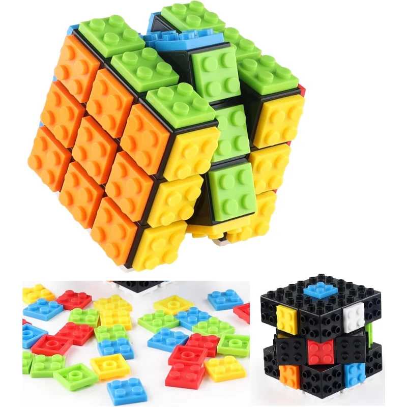 Cube de vitesse en brique 3x3 avec blocs de construction, mini jouet inclus, Compatible avec Lego Cube, jouet éducatif