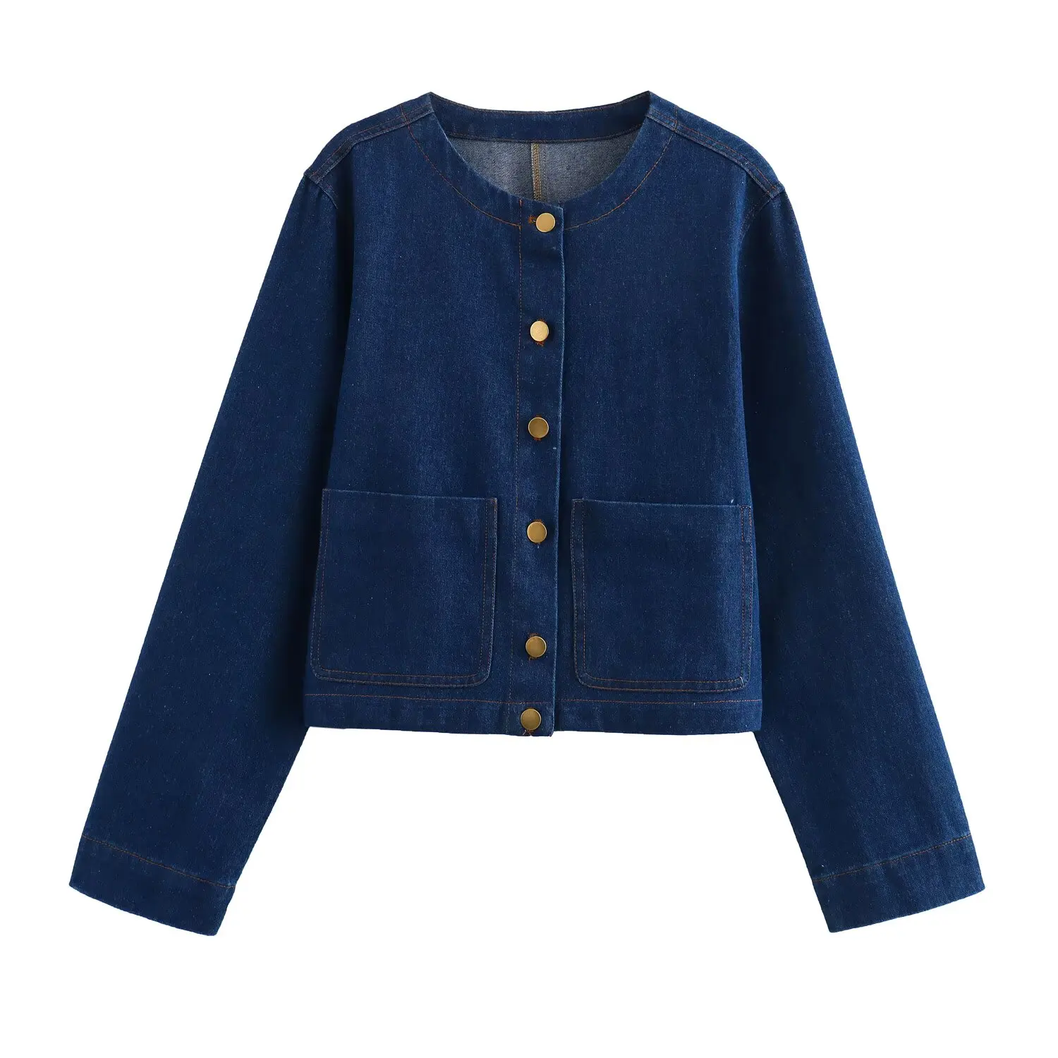 

Новая женская одежда 2025 года, свободная однобортная короткая джинсовая куртка в европейском и американском стиле в уличном стиле в стиле ретро