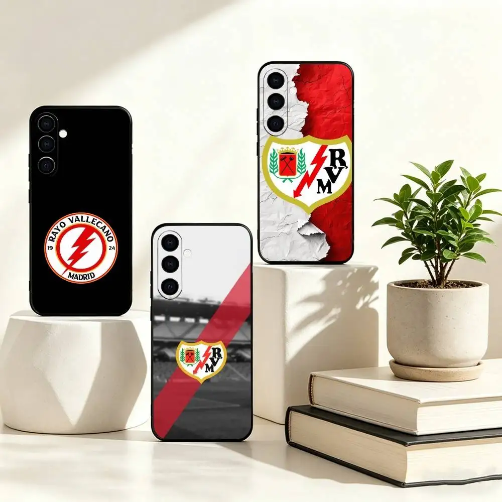 R-Rayo Vallecano de Madrid Phone Case Black Silicone Soft For Samsung Galaxy A73,A72,A71,A70,A53,A52,A51