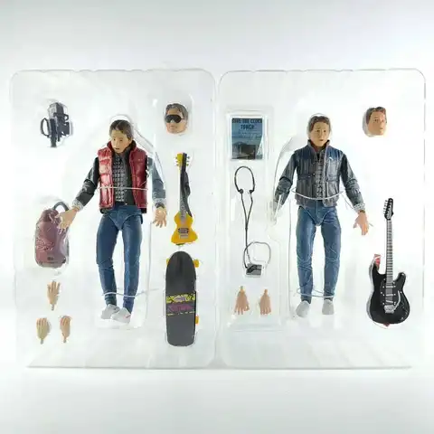 Marty Guitar Figure Back NECA To The Future Part II 1985 Guitar Marty McFly Audition Action Figure Model Toy For Birthday Gifts