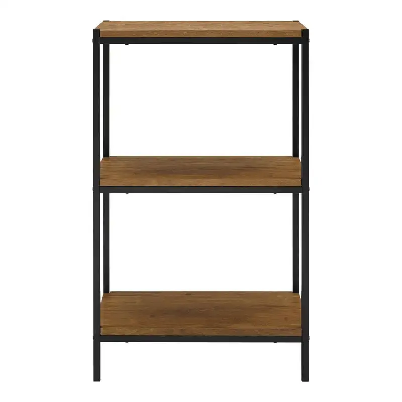 

Caffoz 3-Tier Transitional Wood Bookshelf with Open Shelves in Oak Brown