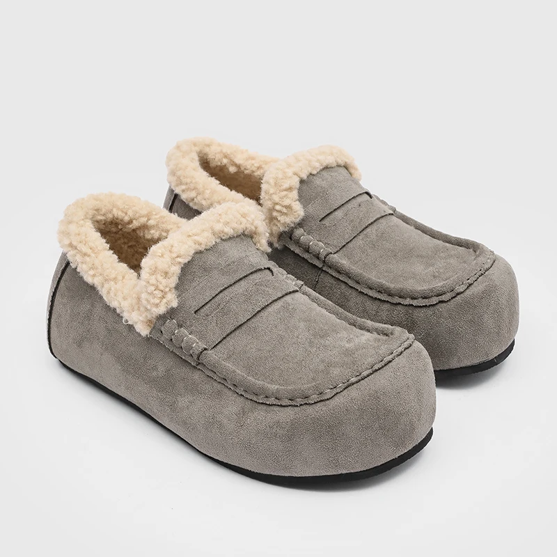الشتاء رجل حذاء رسمي موضة أحذية قيادة الذكور حذاء رجالي لينة الجلد المدبوغ أفخم الدافئة حذاء رجالي كاجوال الأخفاف الانزلاق على الشقق