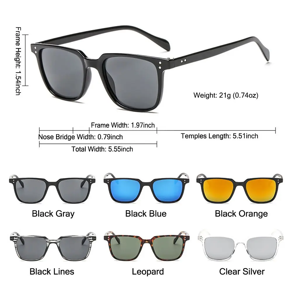 Gafas de sol cuadradas para hombre y mujer, lentes de sol Retro, Vintage, a la moda, para conductor