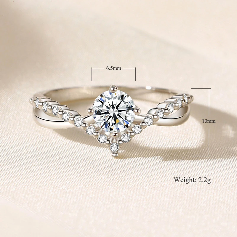 New Fashion Double Layers Crossing V Shape Crown AAA Zircon Adjustable Rings 925 Sterling Silver Jewelry Women&Girl Fine Gift