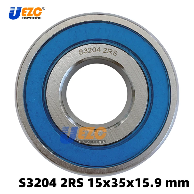 

S3204 2RS stainless steel double row angular contact ball bearing S5204 2RS 20x47x20.6 mm